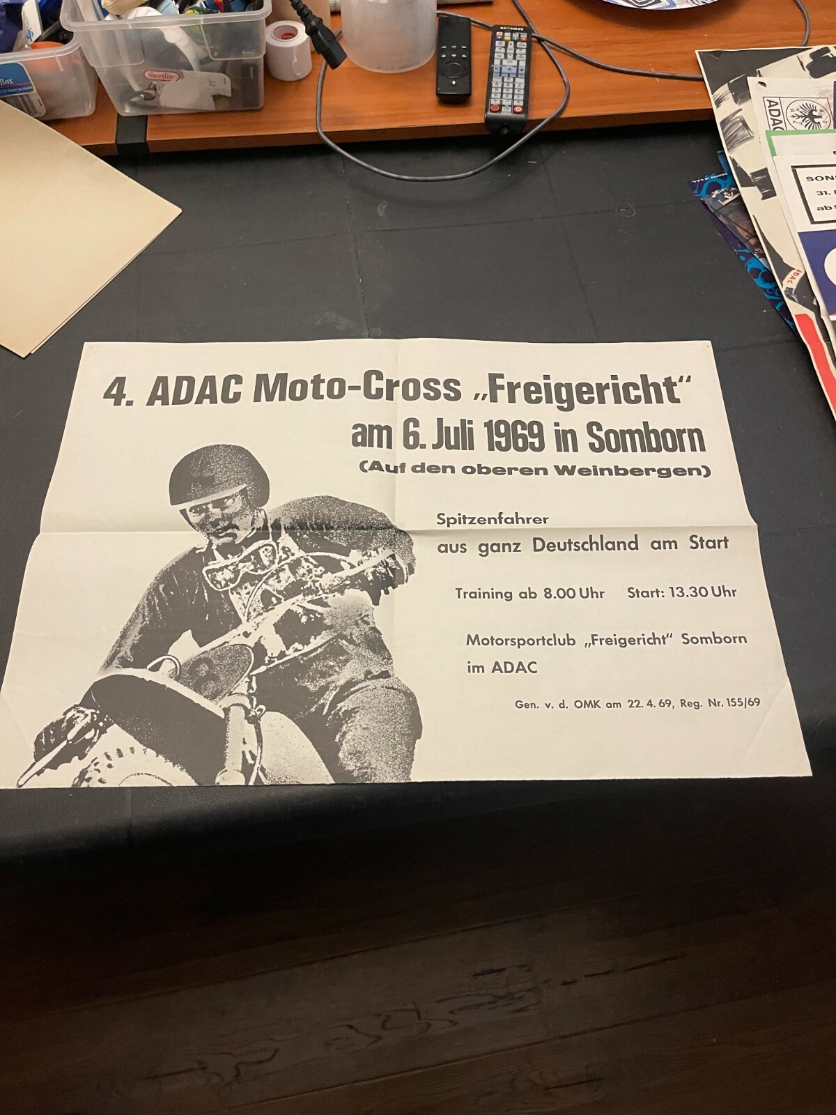 1969 Vintage Original Poster German Motor Cross Racing Rare ADAC 1969 Vintage Original Poster German Motor Cross Racing Rare ADAC