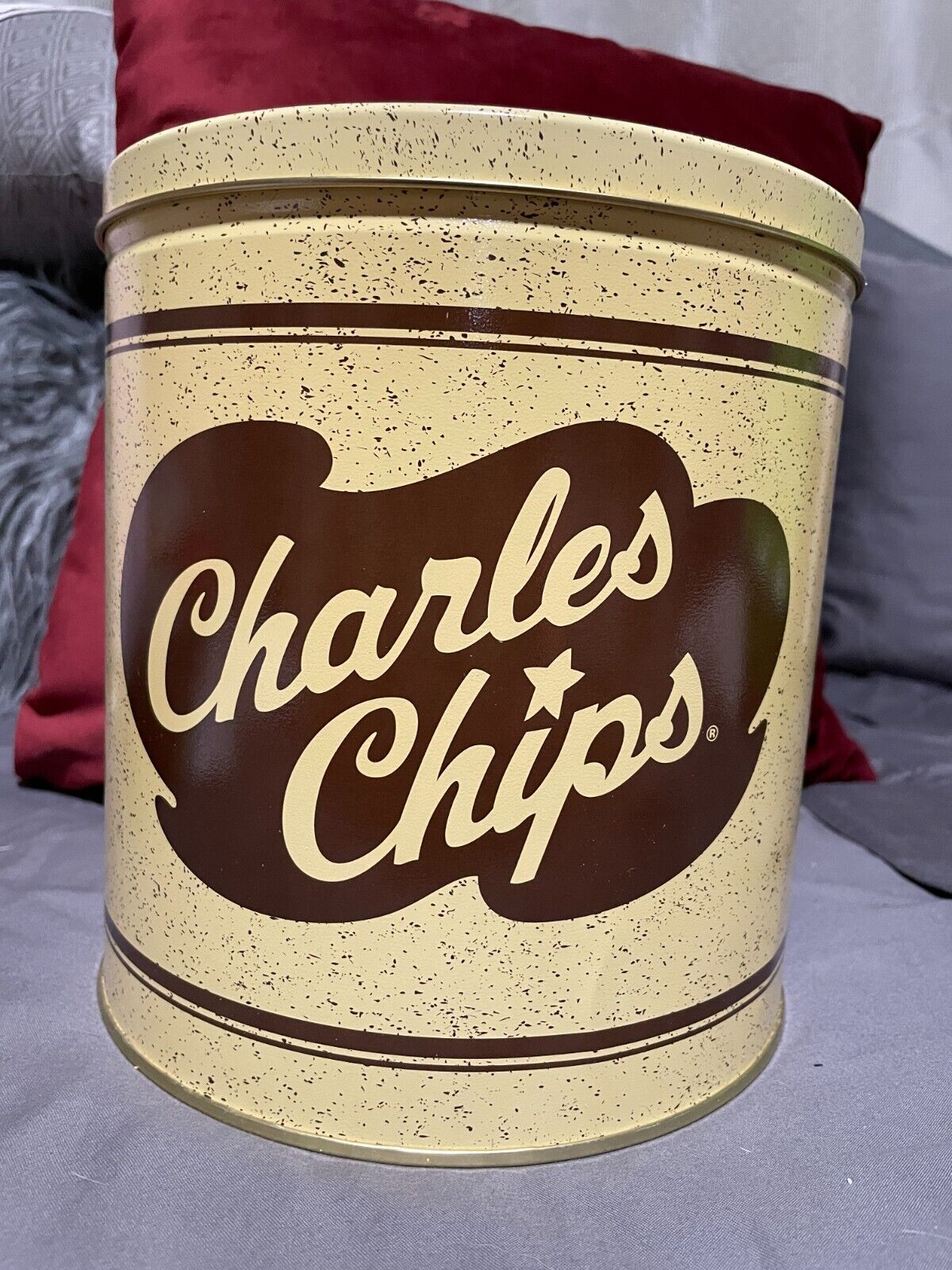 Charles Chips Potato Chip 16 oz. Tin Collectible No Dents Clean Empty Excellent