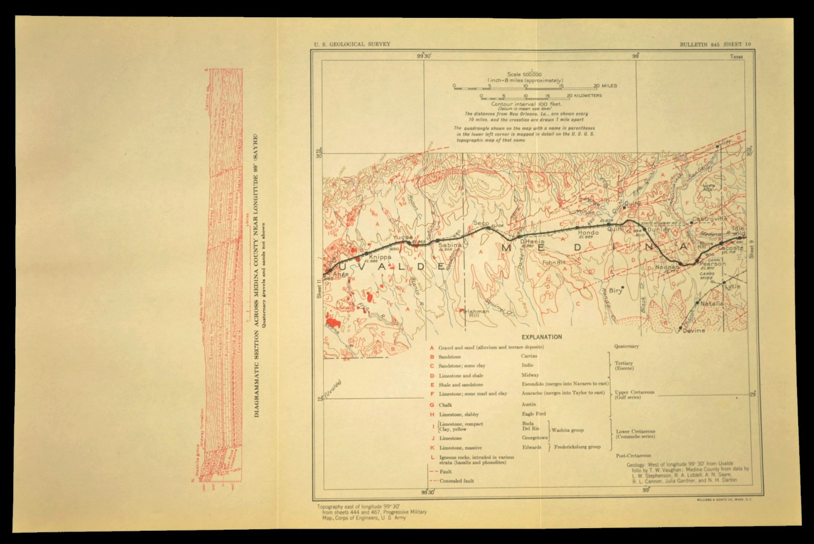 Southern Pacific RR Map Hondo Texas Medina County Castroville Devine Lytle Southern Pacific RR Map Hondo Texas Medina County Castroville Devine Lytle