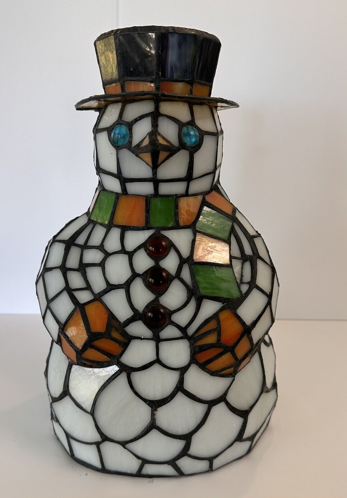 Meyda Glass Tiffany  Style Lamp Snowman
