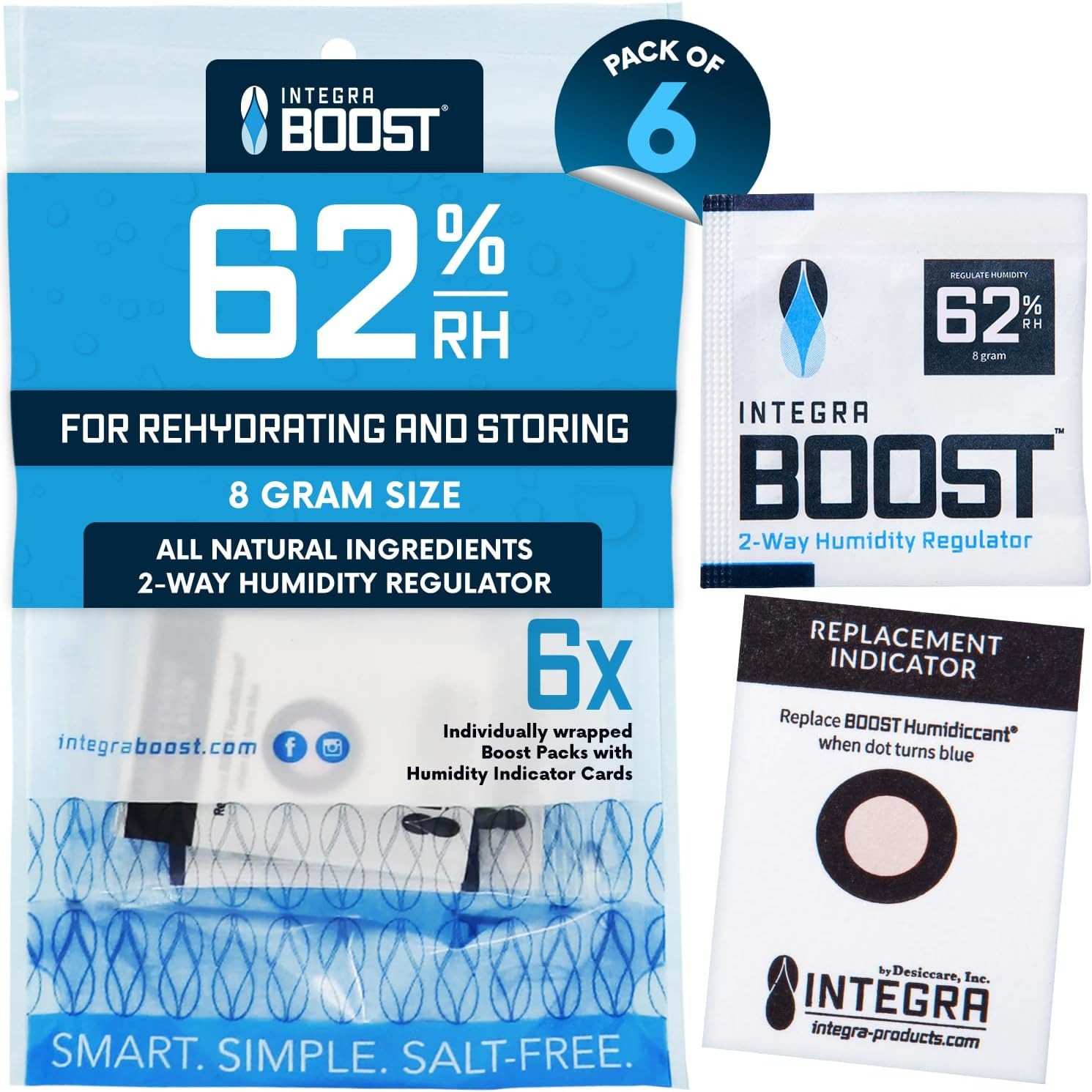 Integra Boost 62% RH, 2 Way Humidity Control Packs – 8G Size for Storing up to 1 Integra Boost 62% RH, 2 Way Humidity Control Packs – 8G Size for Storing up to 1