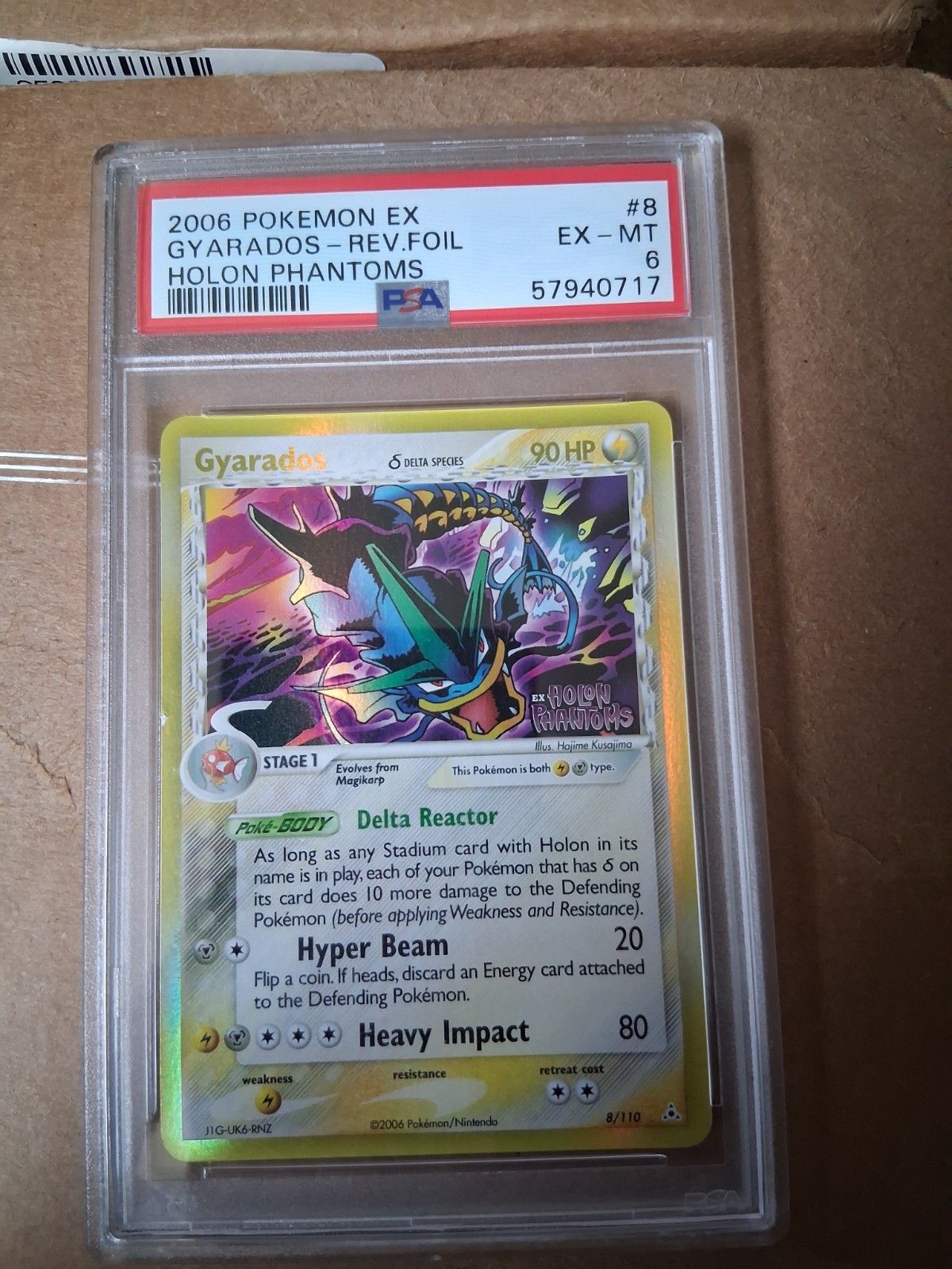 Pokemon Gyarados Holon Phantoms Delta Species Reverse Holo 8/110 2006 PSA 6 MT Pokemon Gyarados Holon Phantoms Delta Species Reverse Holo 8/110 2006 PSA 6 MT