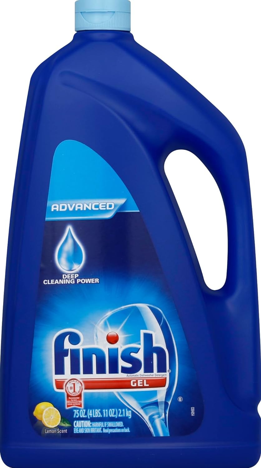 Finish Dishwasher Detergent Gel Liquid, Lemon Scent, 4.68 Pound (Pack of 1) Finish Dishwasher Detergent Gel Liquid, Lemon Scent, 4.68 Pound (Pack of 1)