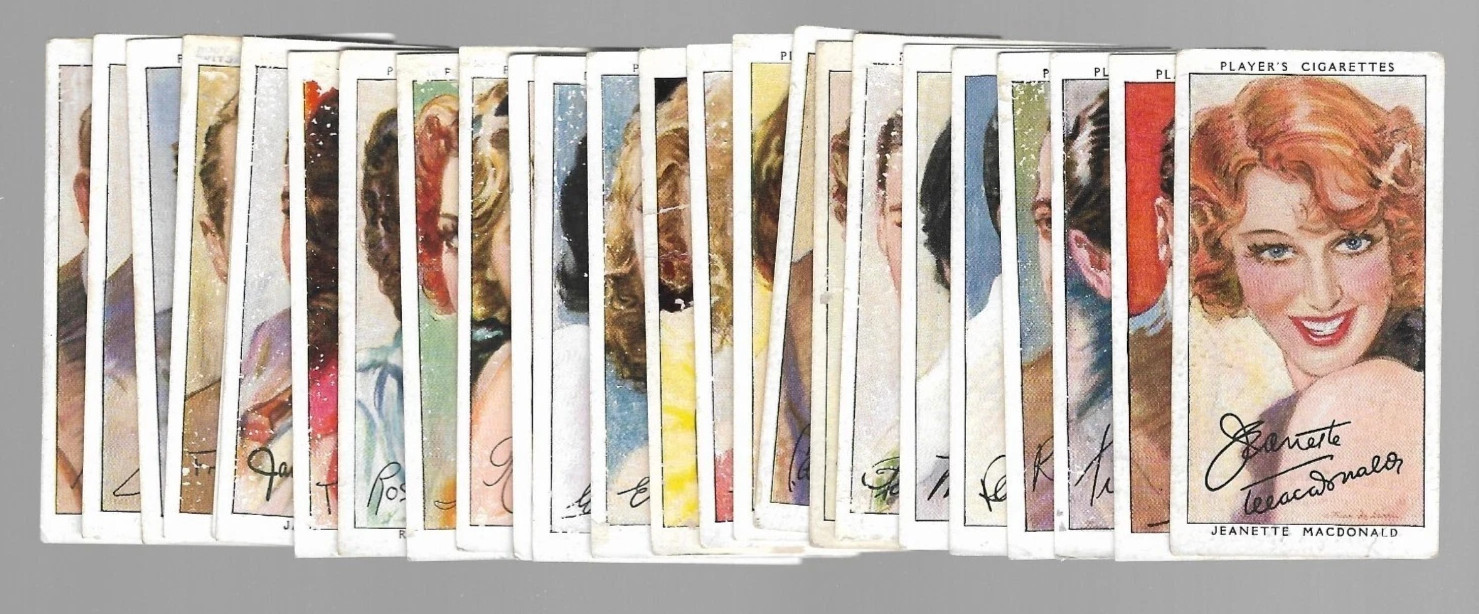 1938 JOHN PLAYER & SONS LTD. FILM STARS 3RD SERIES 50 TOBACCO CARD SET