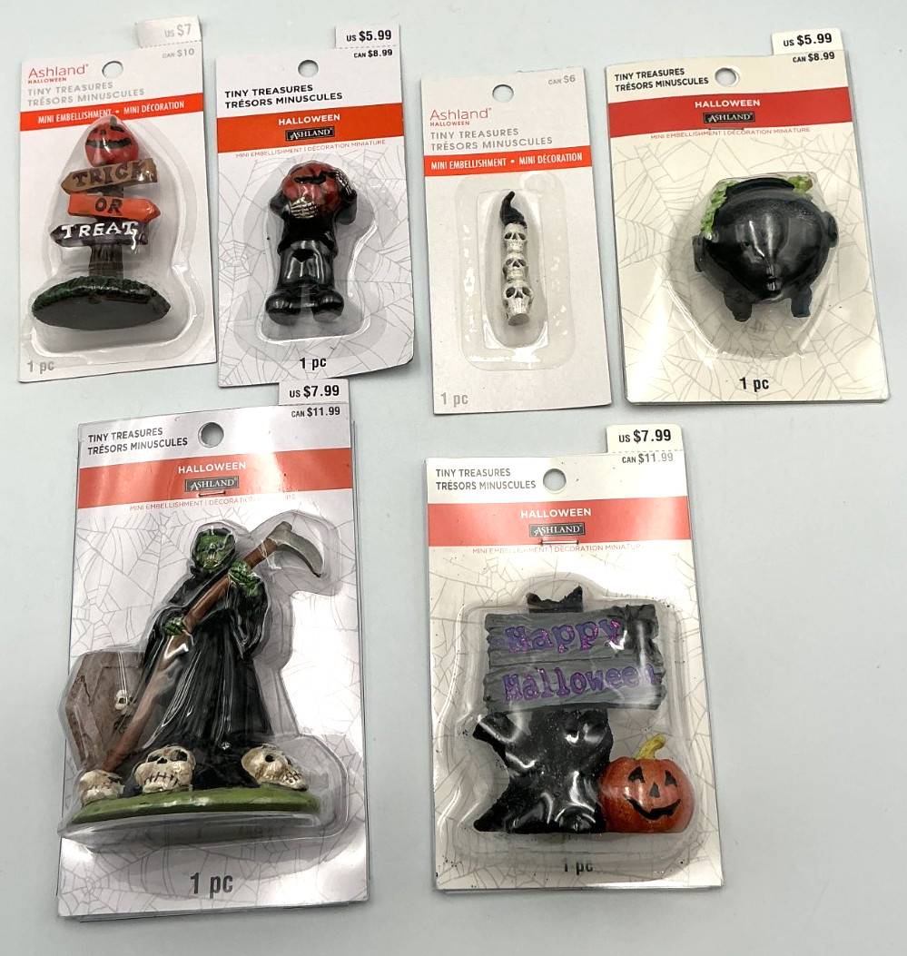 Ashland Halloween Tiny Treasures Resin Figurines Lot of 6 Mini Decorations Ashland Halloween Tiny Treasures Resin Figurines Lot of 6 Mini Decorations