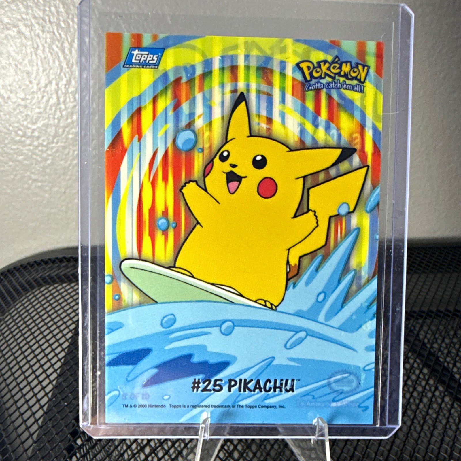 2000 Topps Pokemon Surfing Pikachu #25 TV Animation Series 8 Of 10 2000 Topps Pokemon Surfing Pikachu #25 TV Animation Series 8 Of 10
