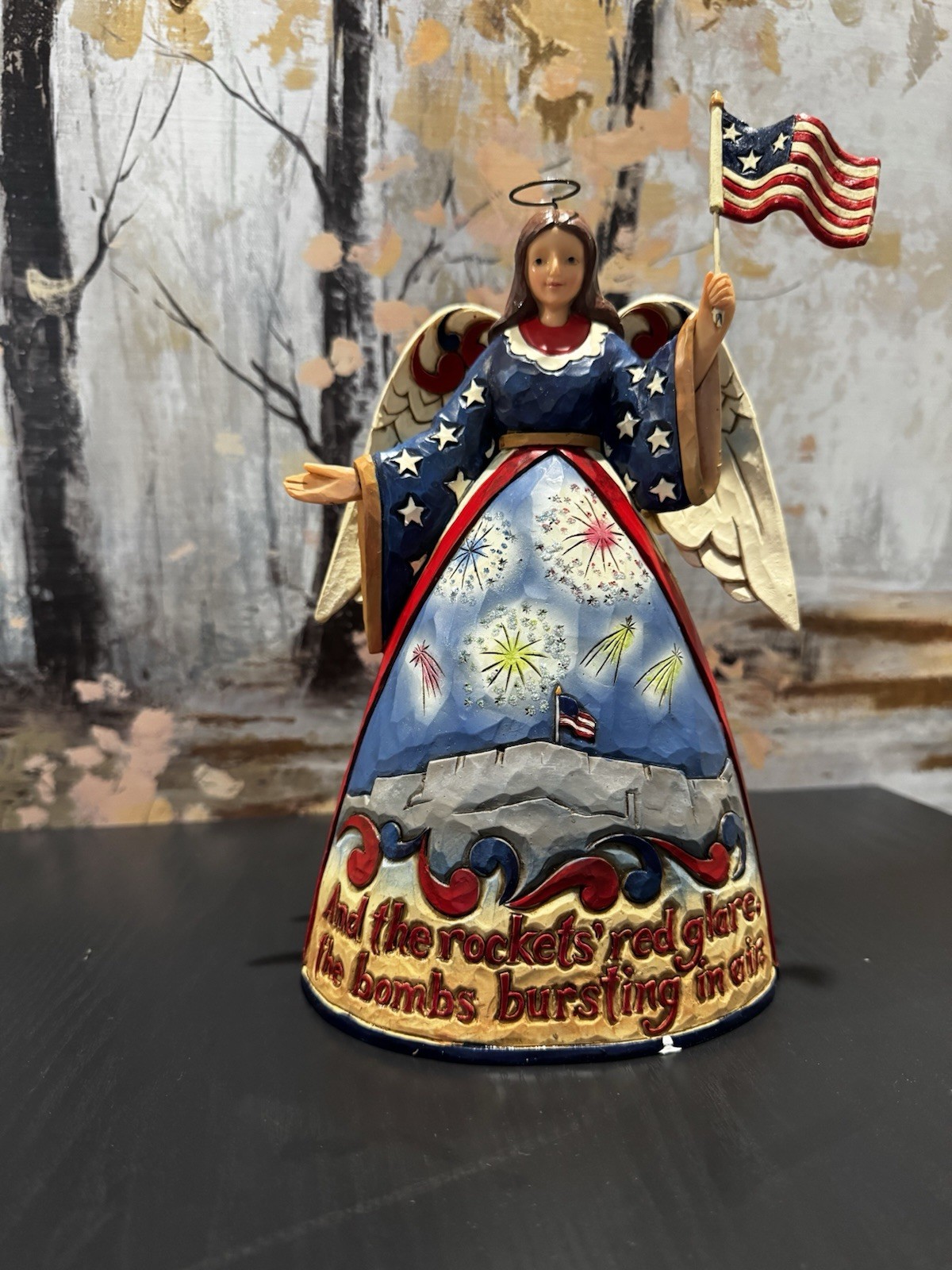 Jim Shore 4037680 For the Love of This Land Patriotic Angel Figurine 2013