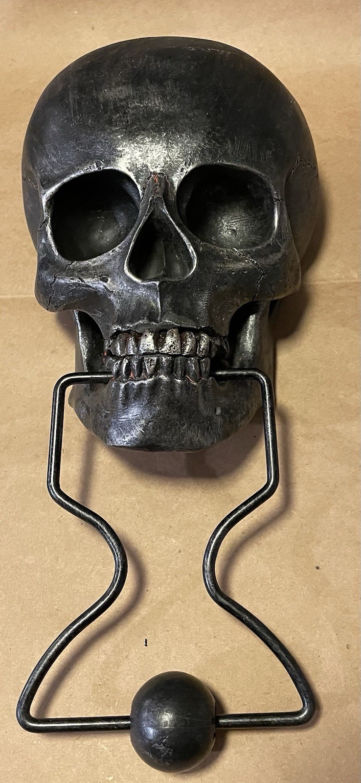 New Ashland Halloween Midnight Moon Dark Silver Skull Door Knocker Resin 12” T New Ashland Halloween Midnight Moon Dark Silver Skull Door Knocker Resin 12” T