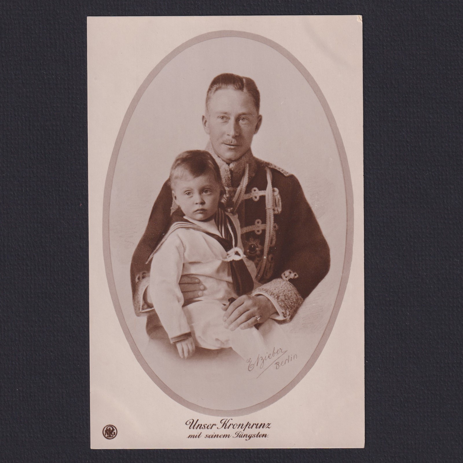 GERMANY 1914, Postcard, Crown Prince Wilhelm with son, Unused