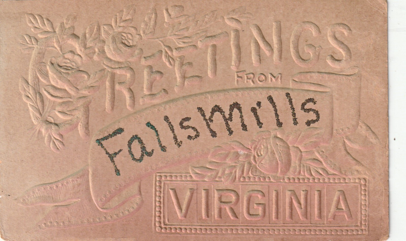 Falls Mills VA   Greetings From Falls Mills Virginia      Glitte Applied Words