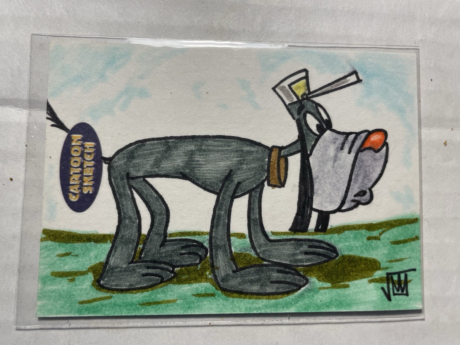 CARTOON SKETCH Breygent 2010 Artist sketch card  MEATHEAD The Dimwitted Dog 1/1
