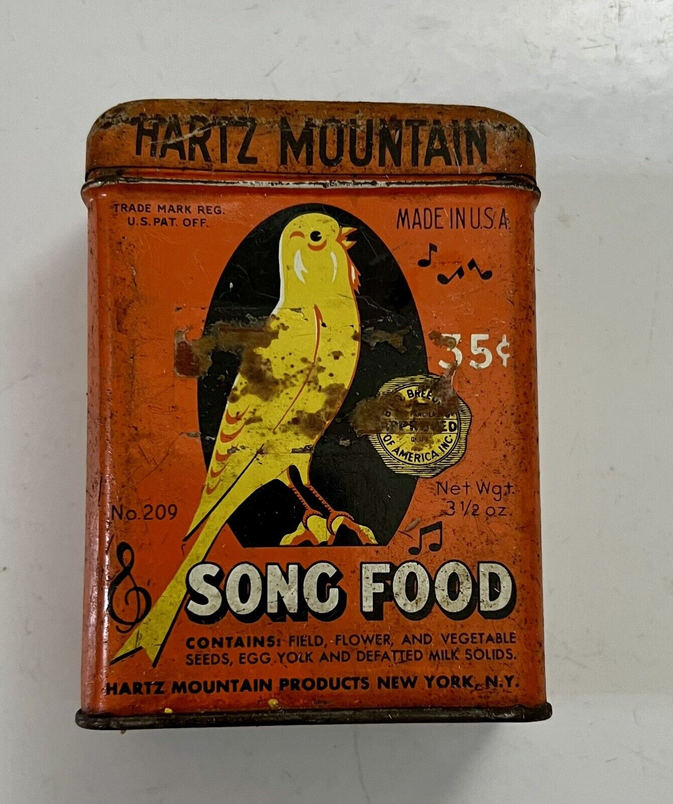 Hartz Mountain Song Food Tin, Canary / Bird Food New York