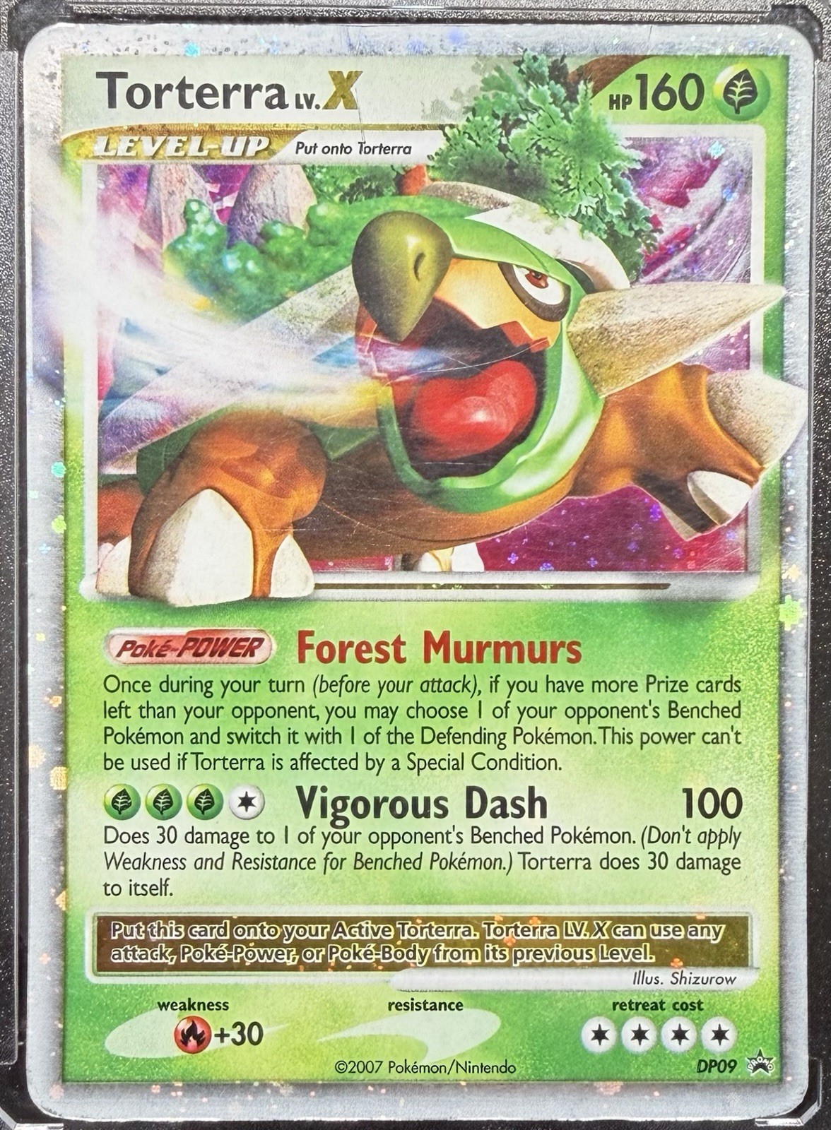 2007 Pokemon Torterra LV.X DP09 Diamond & Pearl Black Star Promo Holo MP