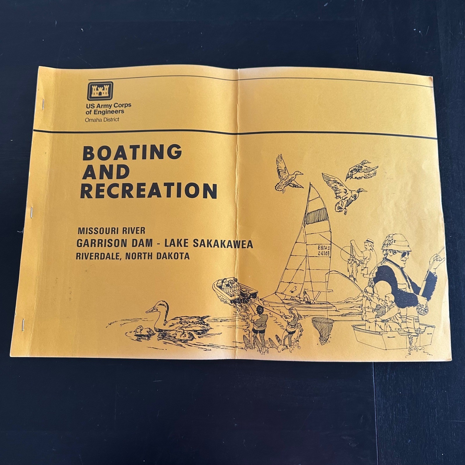 Vintage 1984 Lake Sakakawea North Dakota Boating Guide US Army Corps Maps