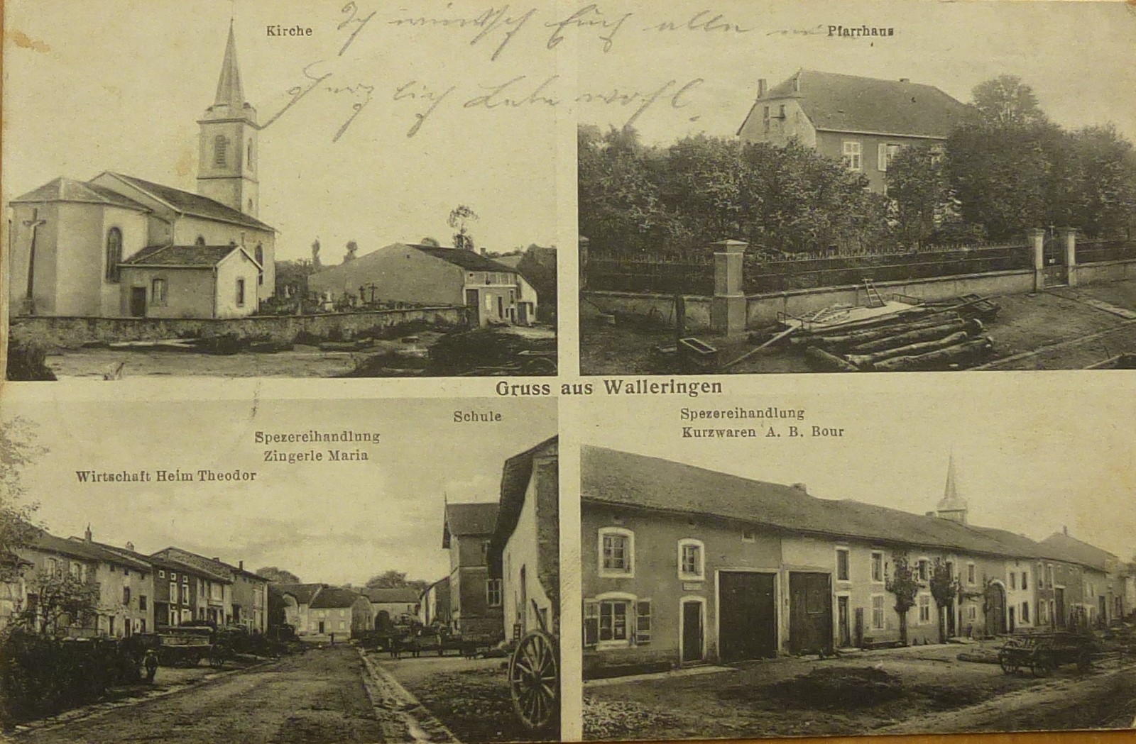 Postcard Walleringen Vallerange Guest House 1915 Lorraine Moselle Morhange Saint-Avold