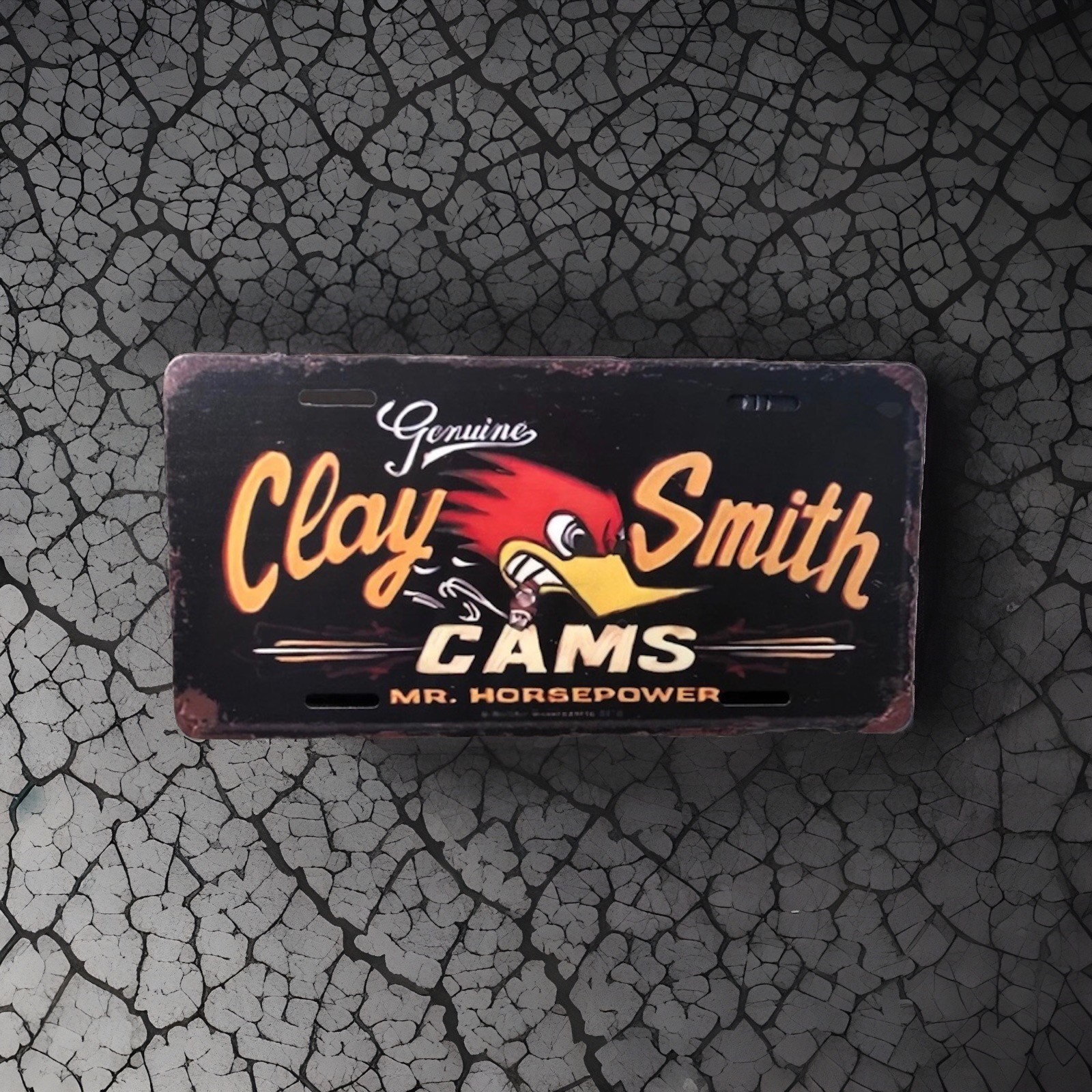 Rare Clay Smith Mr Horsepower Retro Brushed Style Hot Rod Novelty License Plate