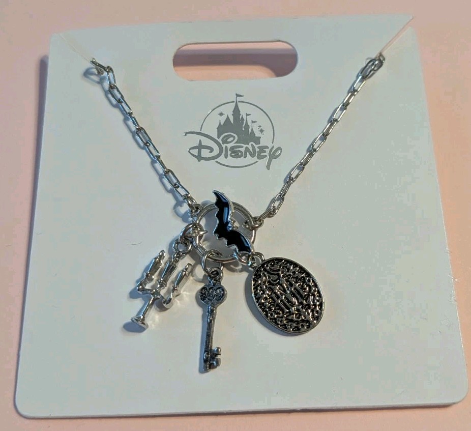 New Disney Parks Haunted Mansion Necklace Bat Key Candles
