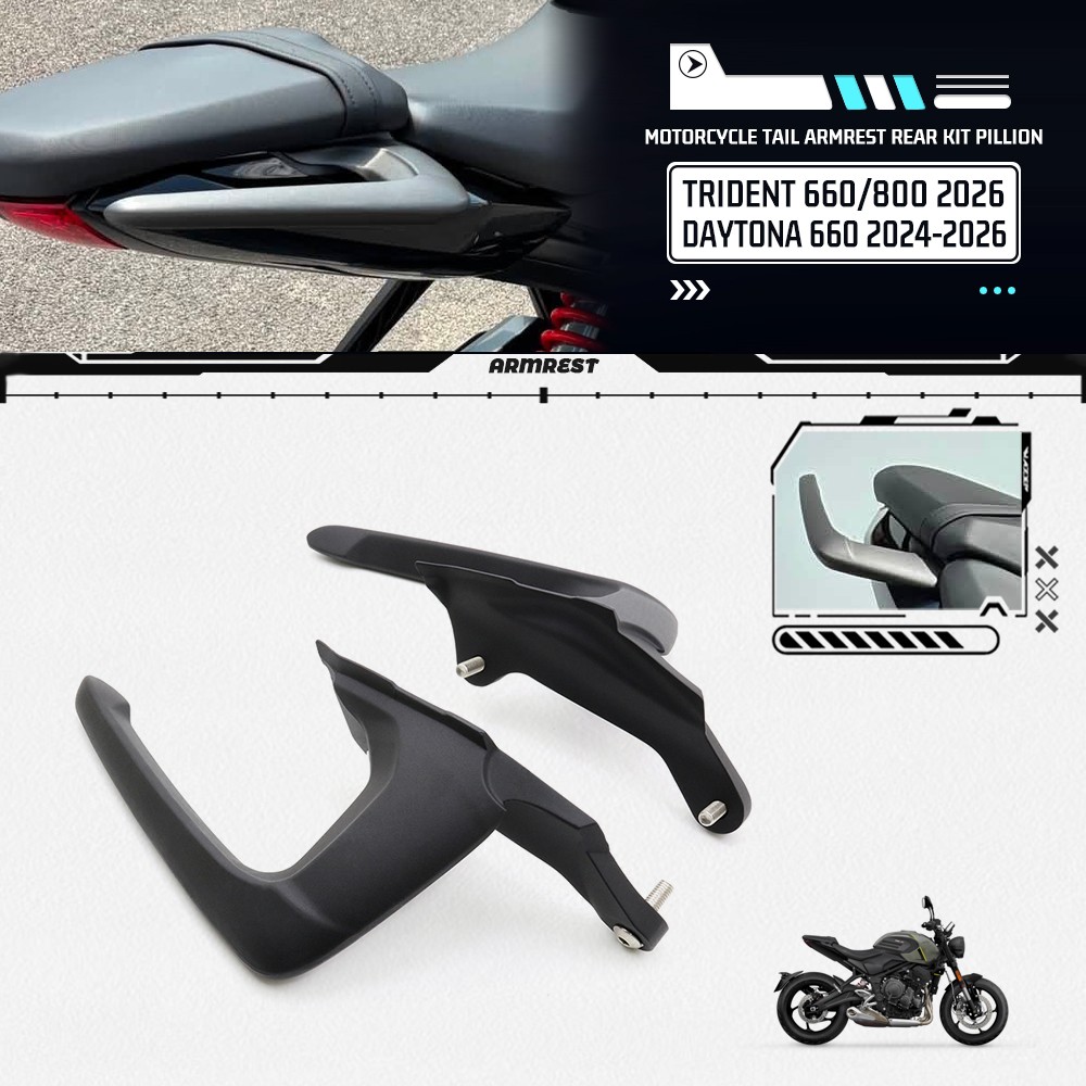 For TRIDENT 660 800 2026 Daytona 660 Motorcycle Aluminum Tail Armrest Rear