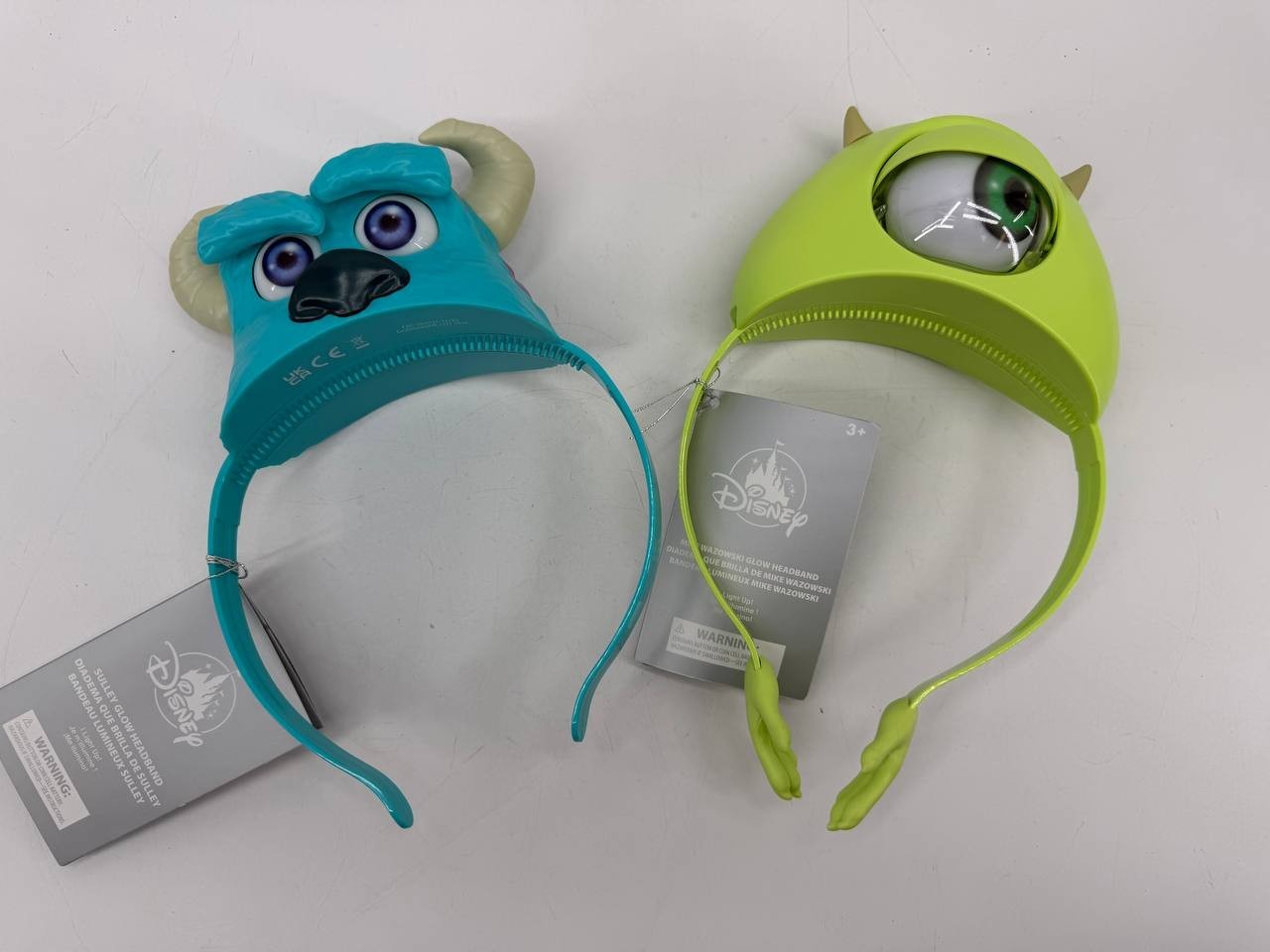 Disney Monsters Inc Sulley & Mike Wazowski Glow Headbands Set Of 2 New