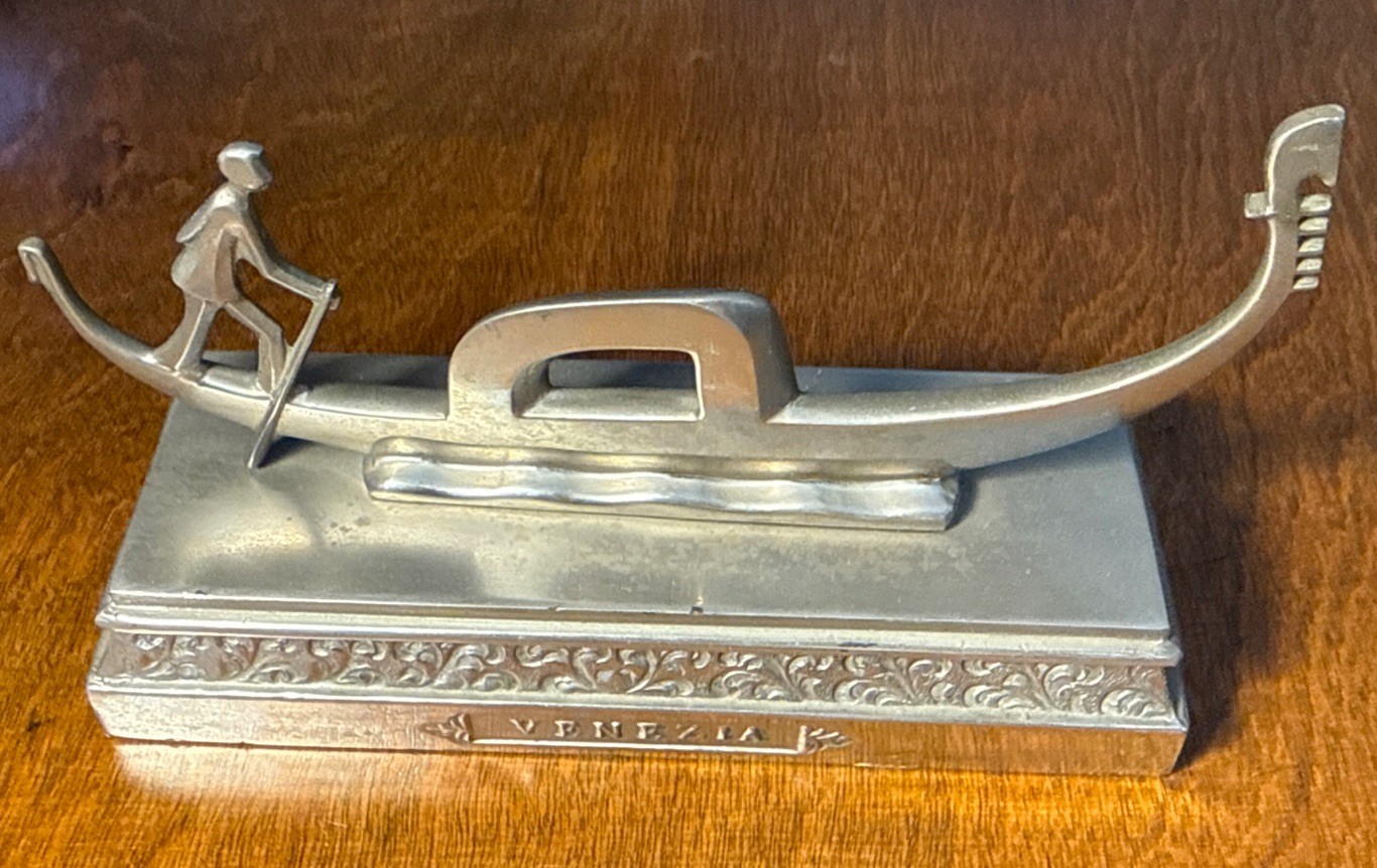 Vtg Mid-Century Italian Gondola Souvenir Venezia  Depositato Figurine Venice