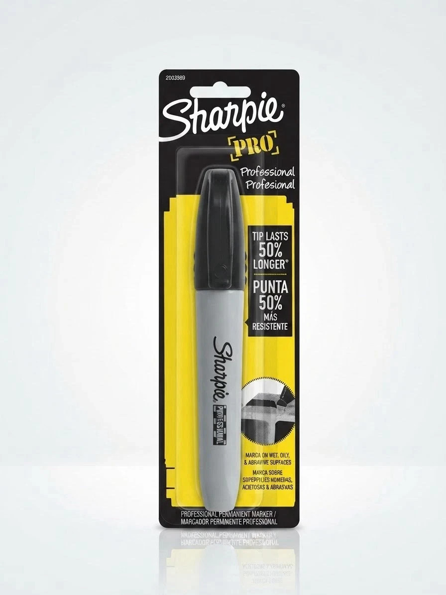 Sharpie Pro Industrial Chisel Tip Permanent Marker Wet, Oily Surfaces Black 1 pk