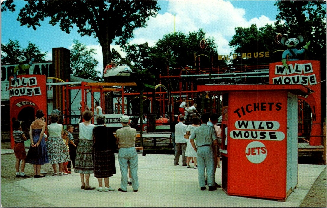 Vintage Postcard The Wild Mouse Lake Okoboji Arnolds Park Iowa