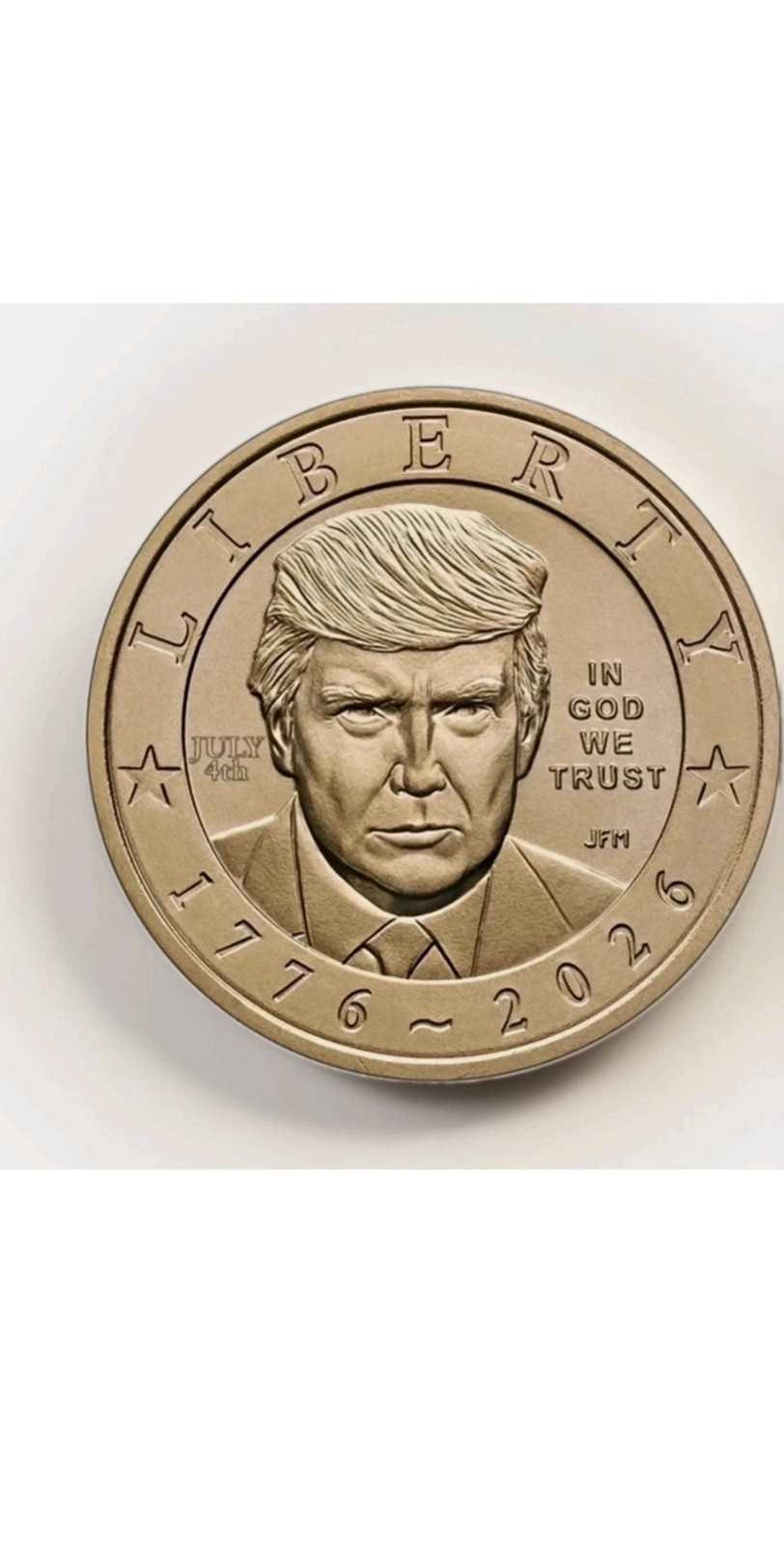 IN HAND PRIVY 2026 Donald J. Trump $1 Commemorative Coin July 4th stamp 