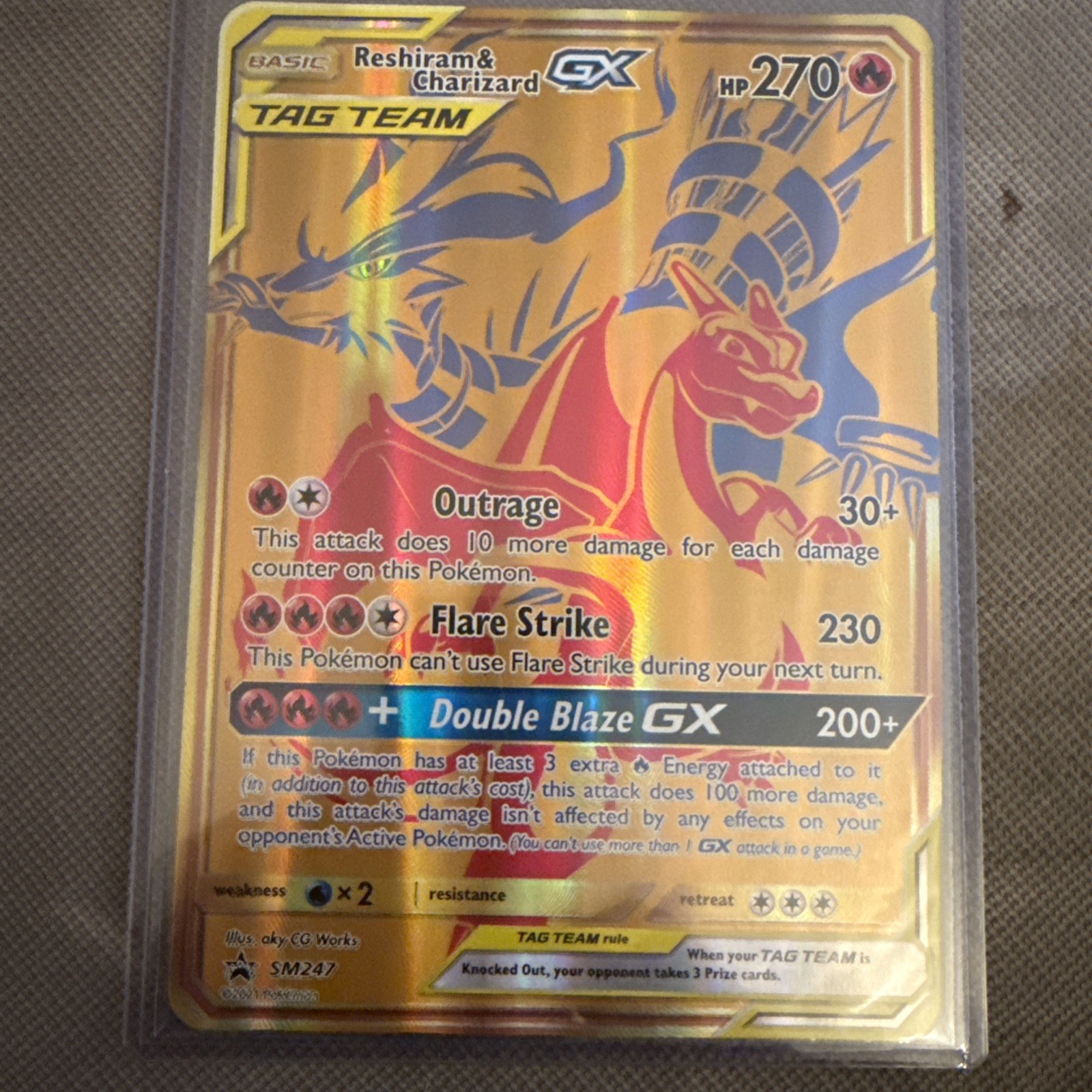 Pokemon Reshiram and Charizard GX SM247 Promo Jumbo Card