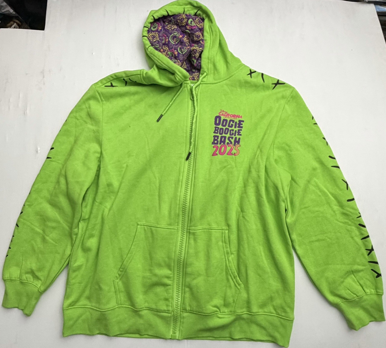 Disneyland California Adventure 2025 Zip Up Oogie Boogie Bash Hoodie XXLARGE NWT