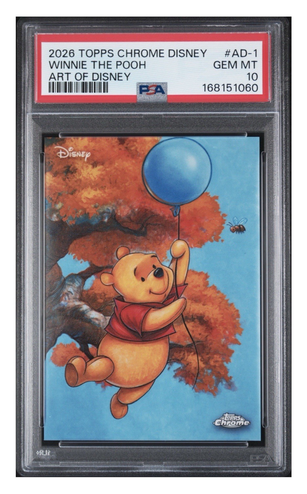 2026 TOPPS CHROME DISNEY ART OF DISNEY #AD-1 WINNIE THE POOH PSA 10