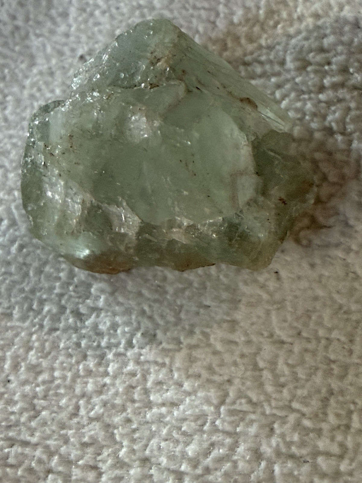 Green Flourite -Small Piece That Originally Was Attached To A Poster Of Sort