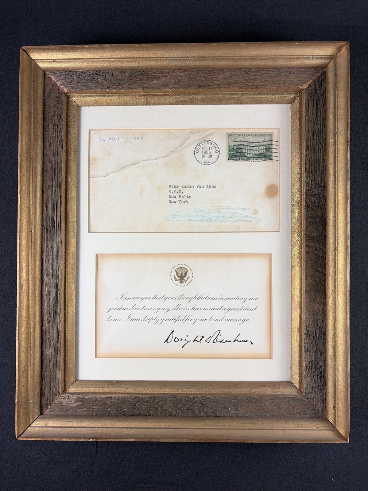 1955 DWIGHT D. EISENHOWER AUTOPEN SIGNATURED LETTER REGARDING HIS HEART ATTACK