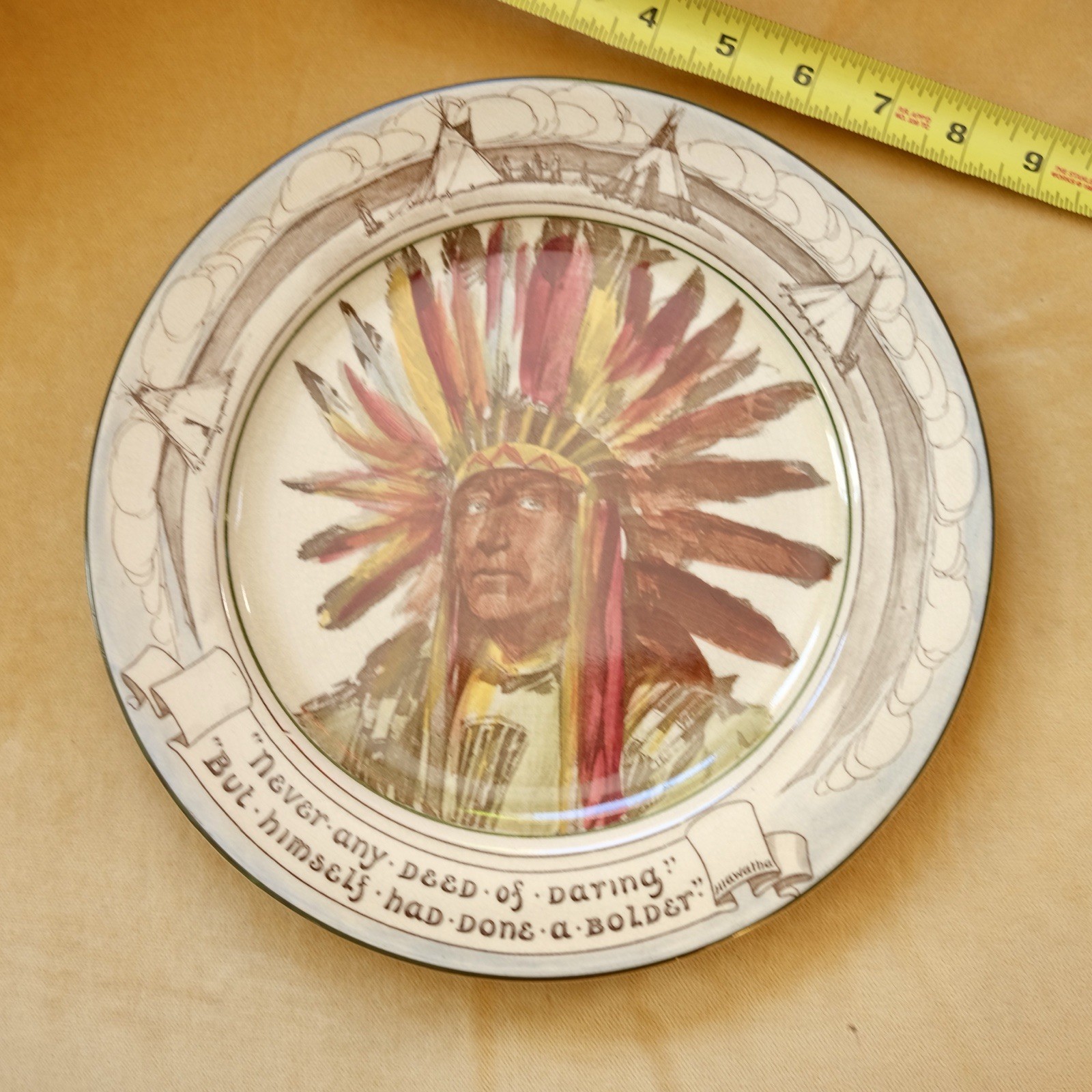 Vintage Royal Doulton England Hiawatha Native American 10.5