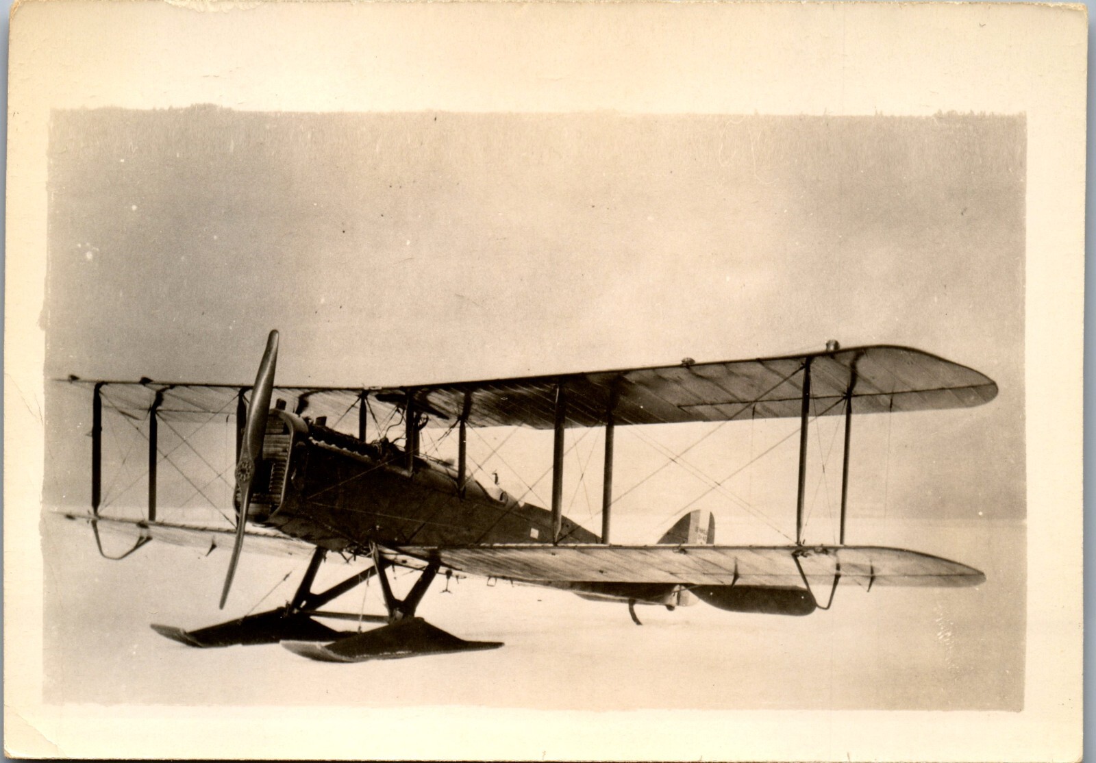 Airco DH-4 Bomber Biplane Photo (3 x 5 in) Peter M. Bowers, DH-4B on Skis