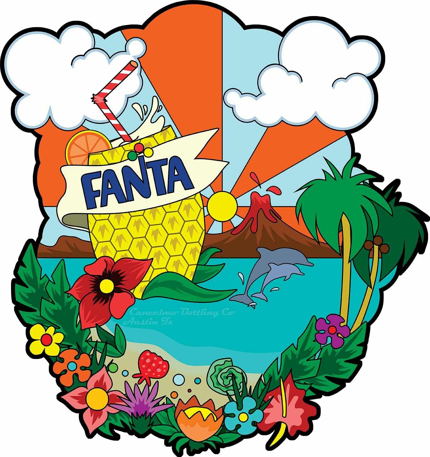 FANTA SOFT DRINK VOLCANO DOLPHINS 20