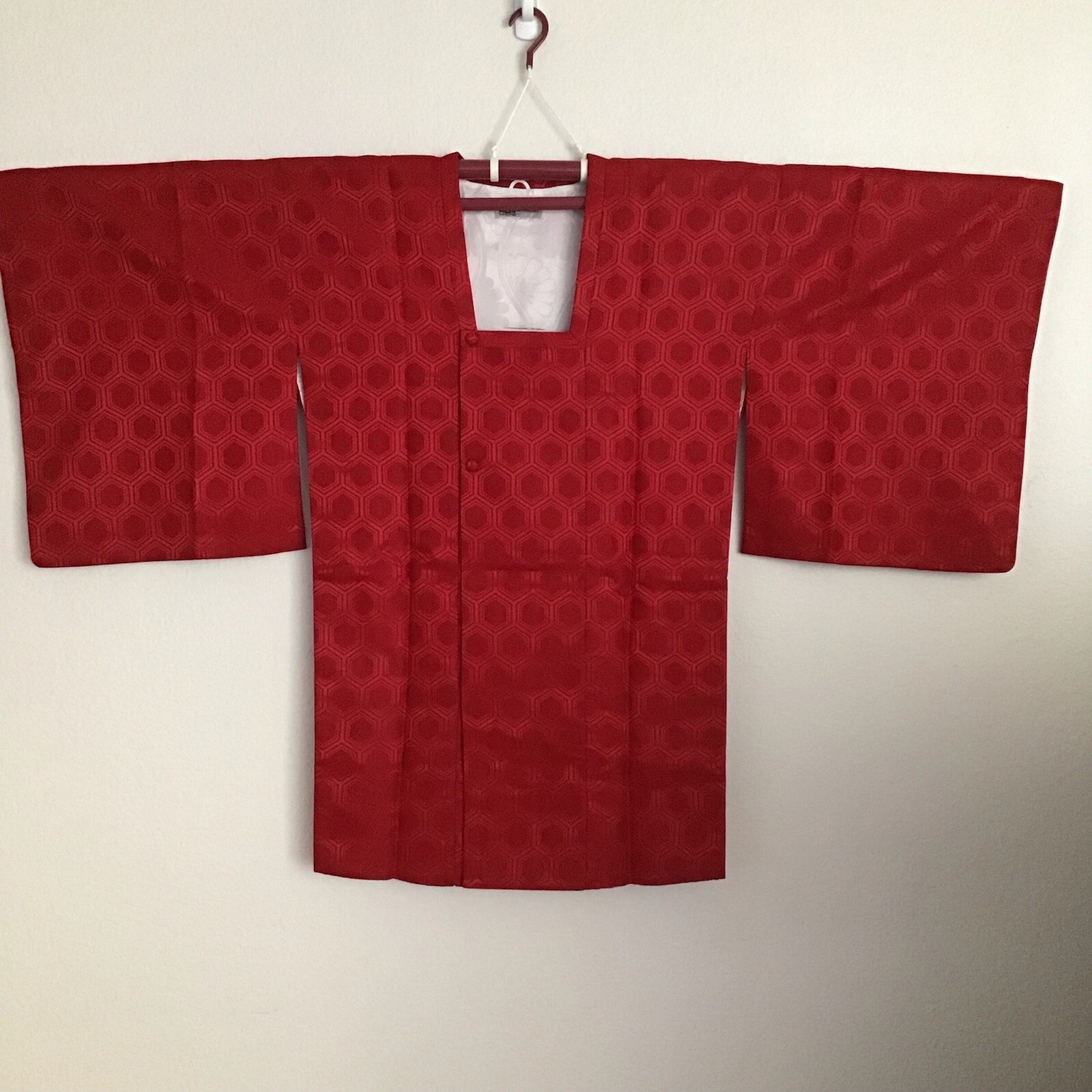 Mitsukoshi Red Over Coat Michiyuki Haori Jacket Japanese Kimono 着物道行 - Women\'s 