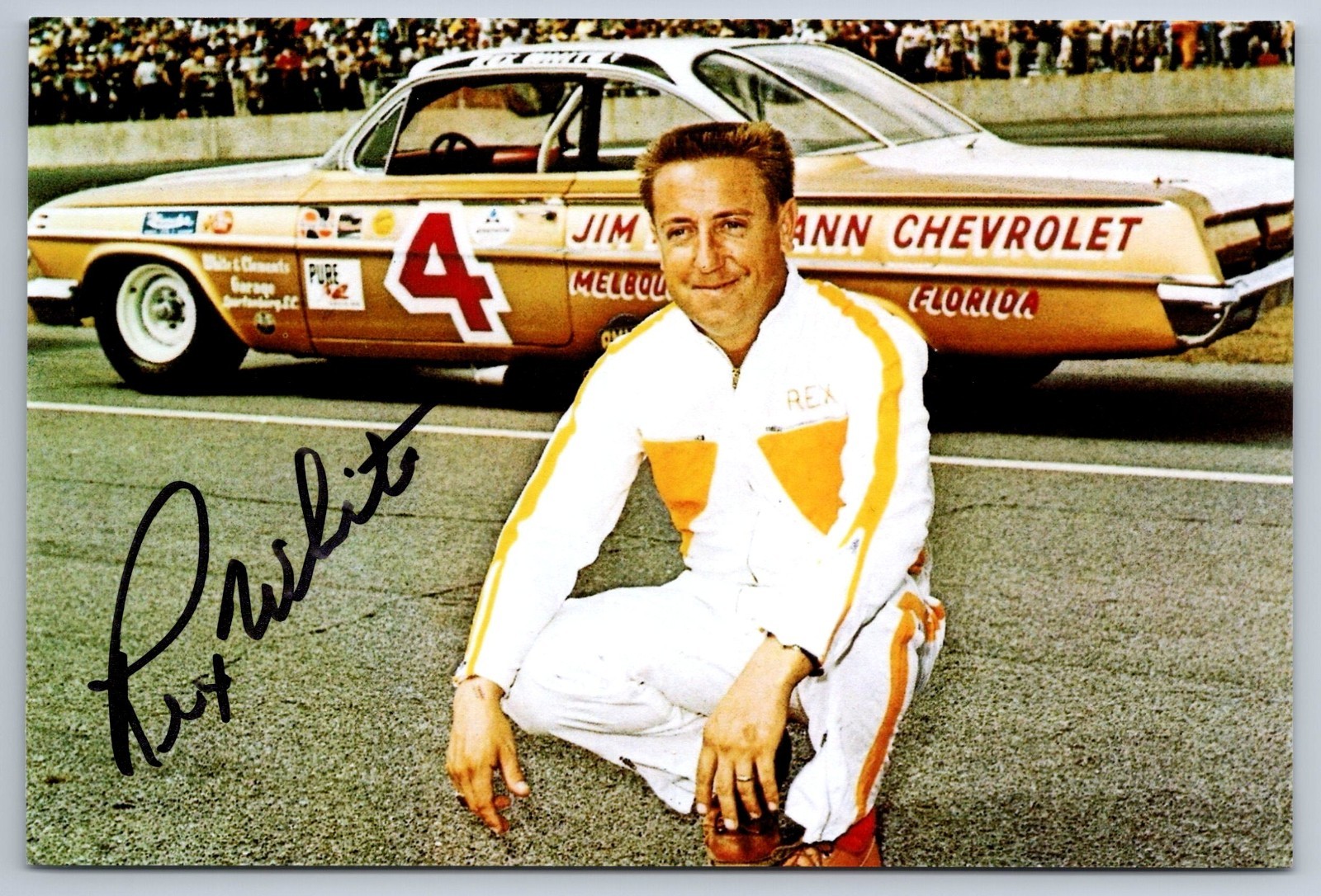 Rex White Hand Signed 4 x 6 Photo - Nascar Driver Rex White Hand Signed 4 x 6 Photo - Nascar Driver