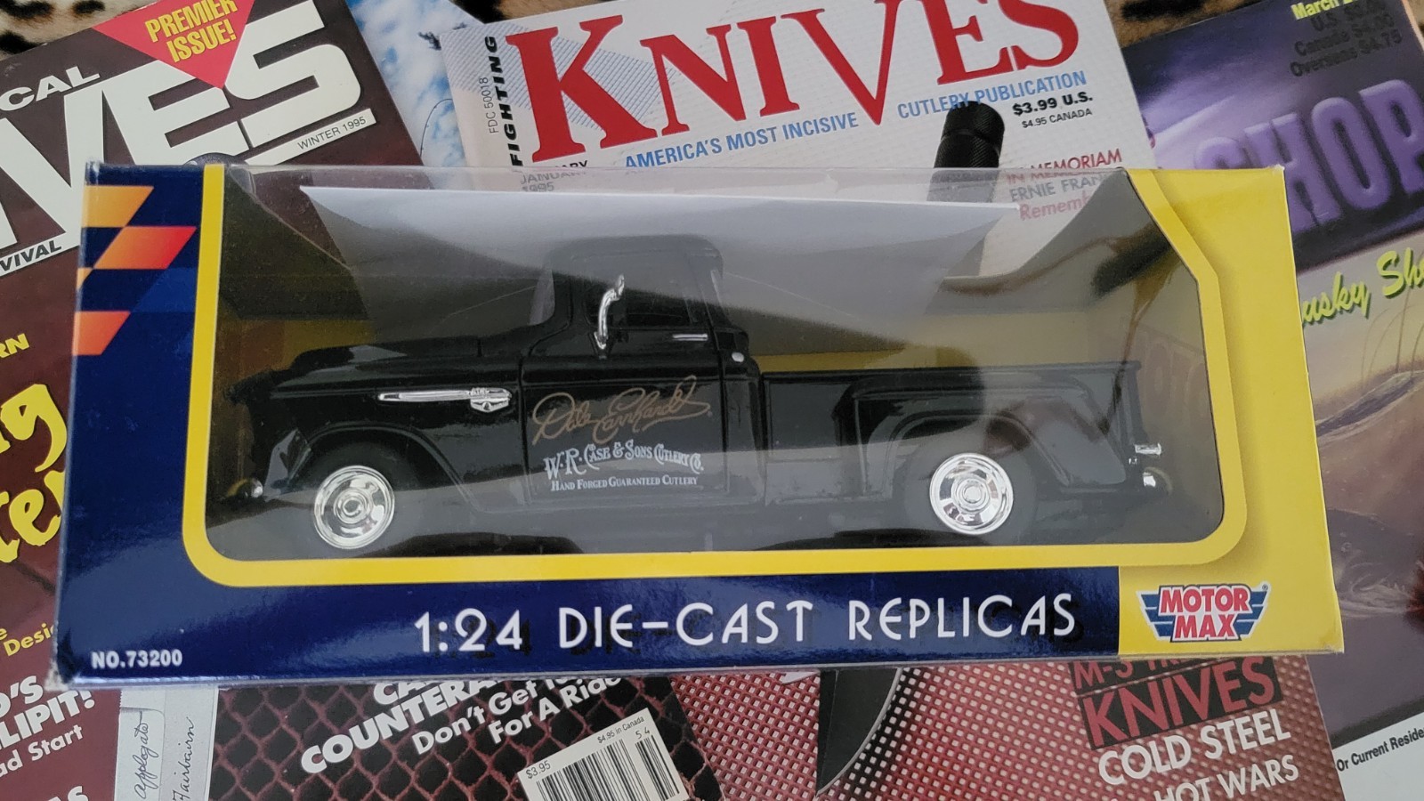 CASE XX DALE EARNHARDT tiny toothpick KNIFE 1955 Black Chevy Pickup Truck set 