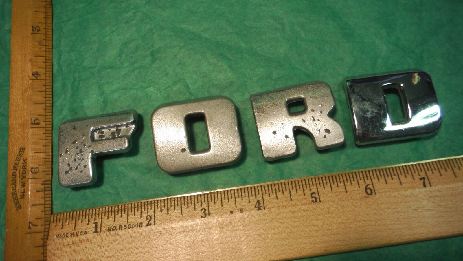 AZ86 Ford Grill Header Letter Emblems Vintage 1948-52 #7C8311 FORD F-1 PICKUP