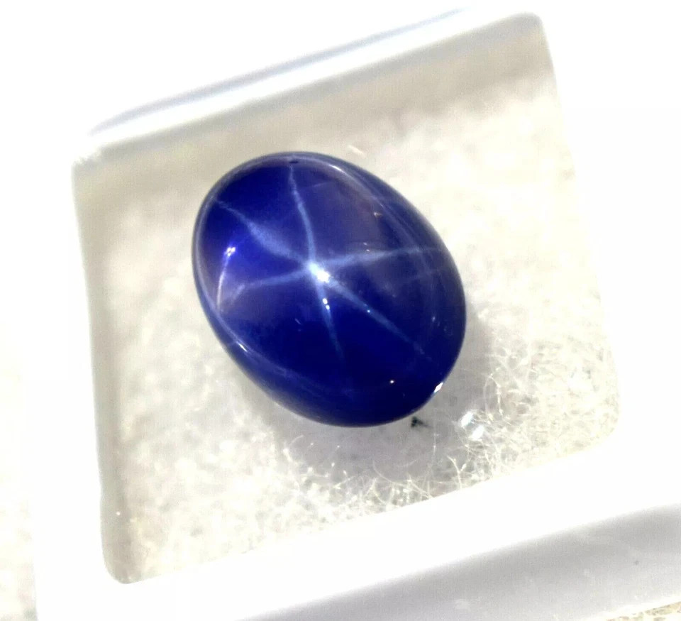 Natural Blue Star Sapphire 15-20 Ct Cabochon Oval Cut 6 Buds Loose Gemstone Natural Blue Star Sapphire 15-20 Ct Cabochon Oval Cut 6 Buds Loose Gemstone