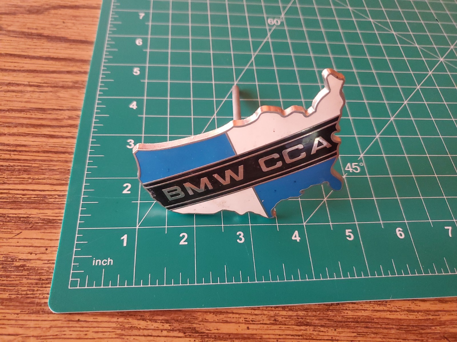 BMW CCA Car Club of America Grill Metal With Enamel Badge Emblem Motorsport Map 