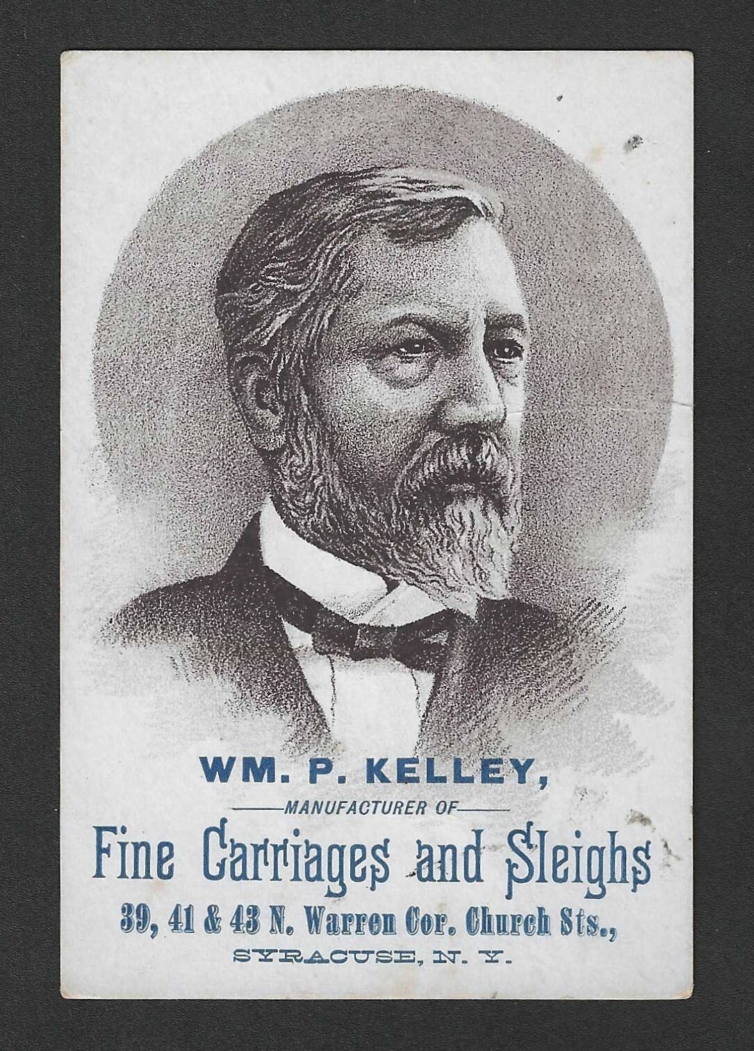 c1880\'s H603 James Blaine Trade Card - Fine Carriages & Sleighs - Syracuse, NY c1880\'s H603 James Blaine Trade Card - Fine Carriages & Sleighs - Syracuse, NY