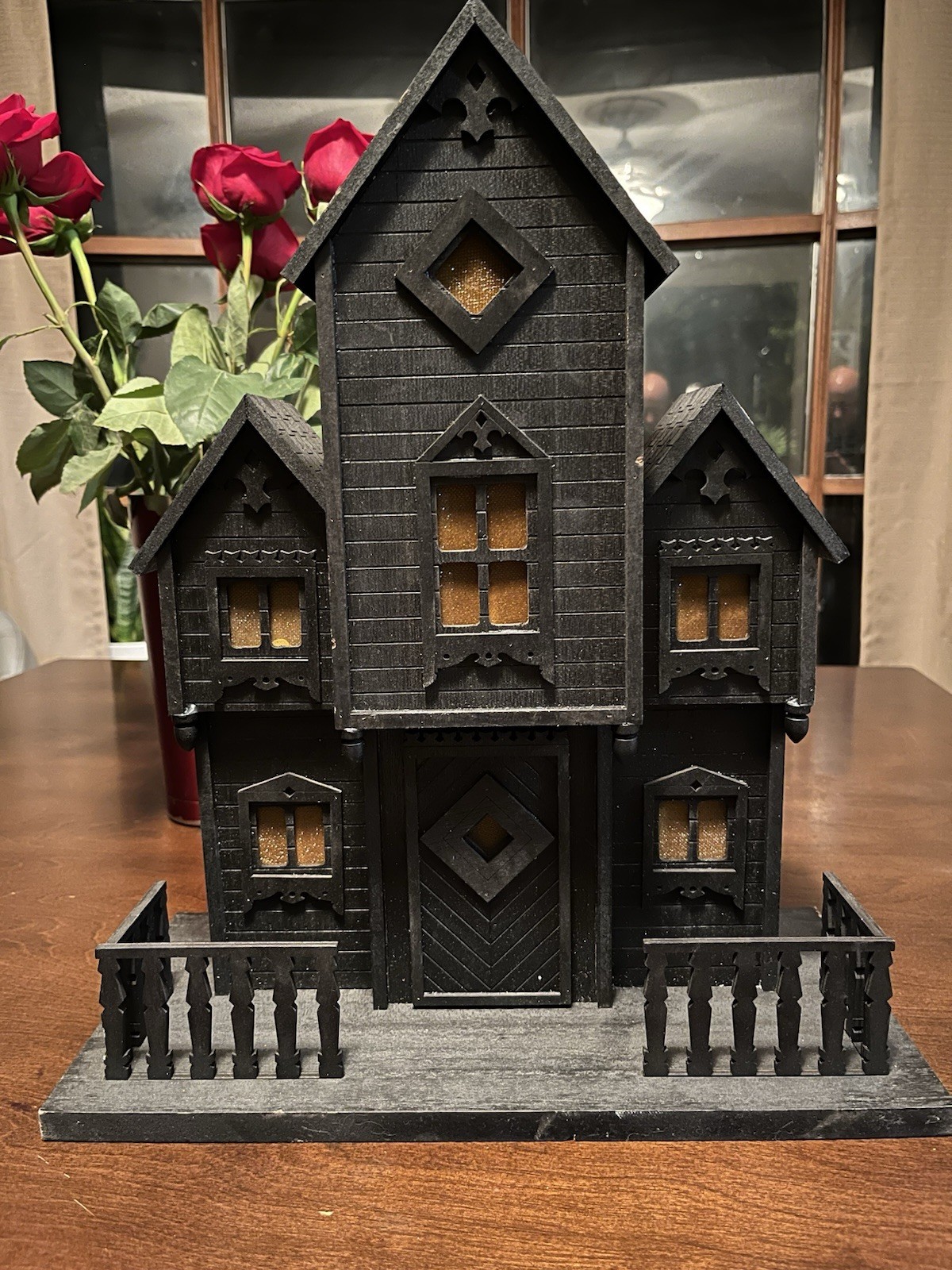Target Threshold Light Up Wooden Haunted House Black Halloween Decor Tested