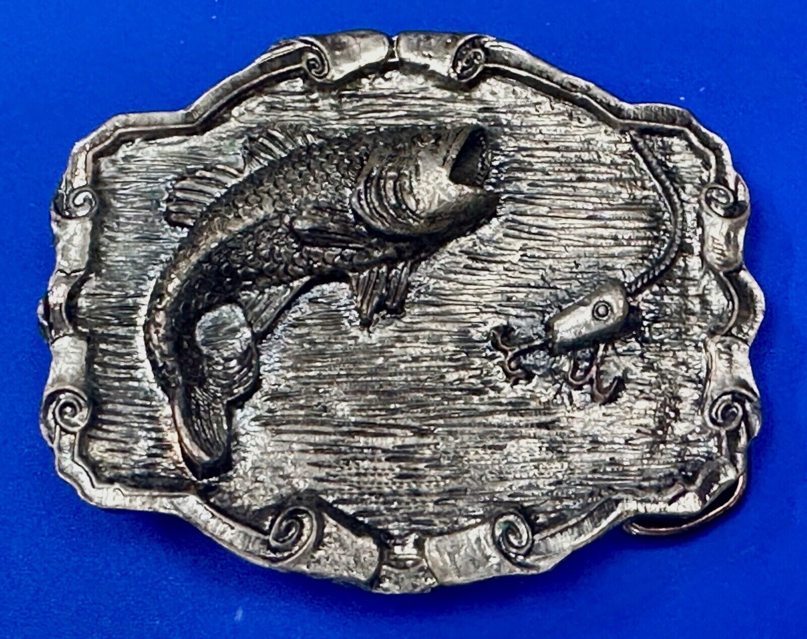 Fly Fishing Commemorative Western framed silver tone Vintage #\'d Belt Buckle