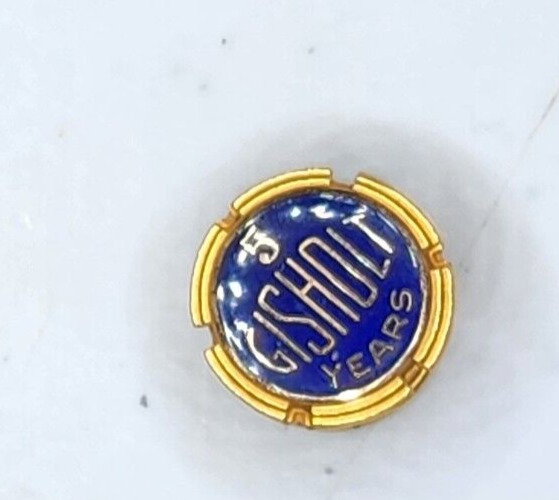 Vintage LGB 10K Gold Plated Gisholt Machine Co 5 Year Service Lapel Pin