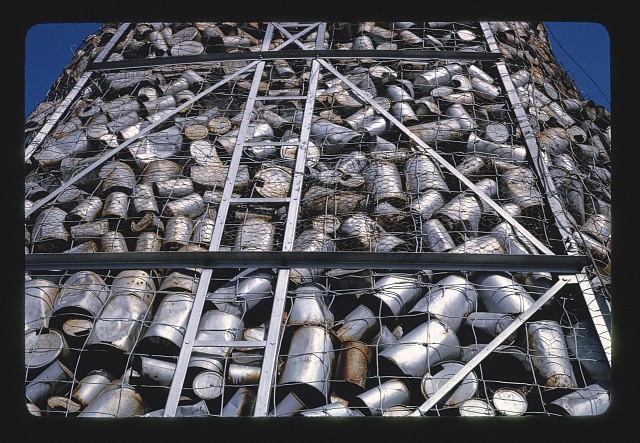 Photo:Casselton North Dakota 1992 Can Pile Aluminum Cans Stack