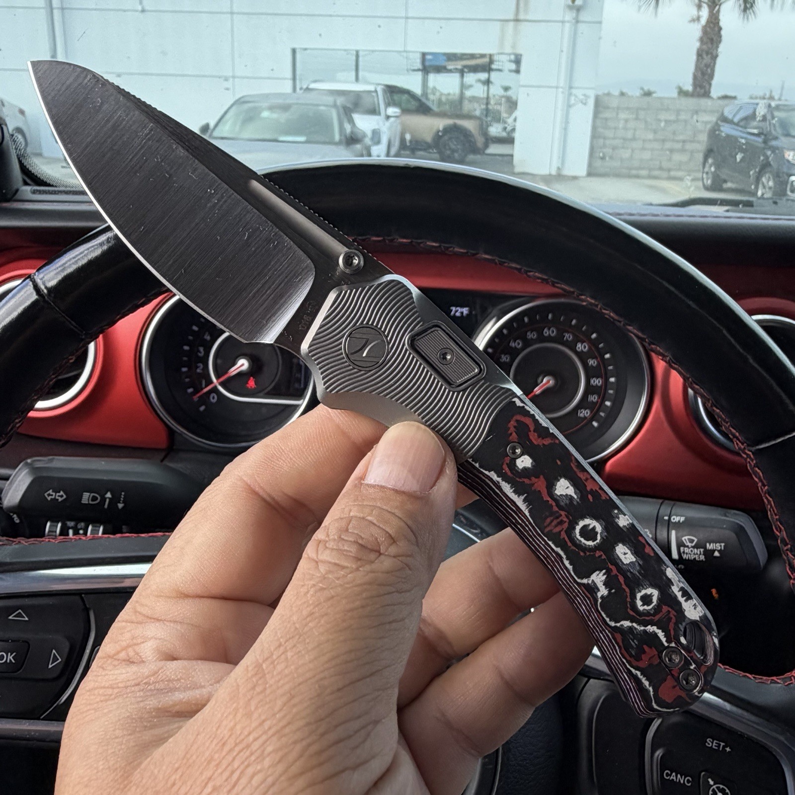 N.U.M.B The Cantilever N7 Titanium Knife S90V Manual Folder Molten Carbon Fiber