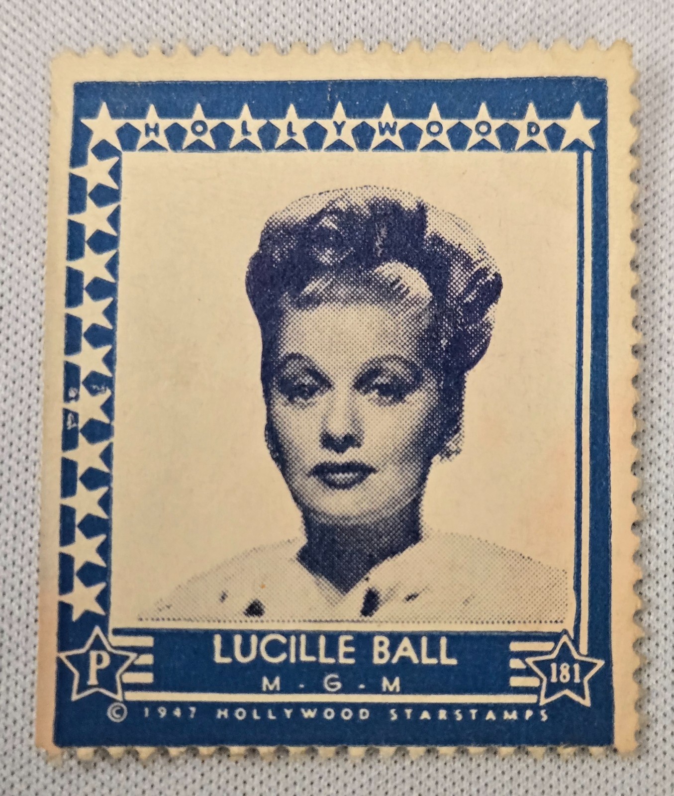 Lucille Ball 1947 Hollywood Starstamps MGM Stamp #181 Vintage Movie Star
