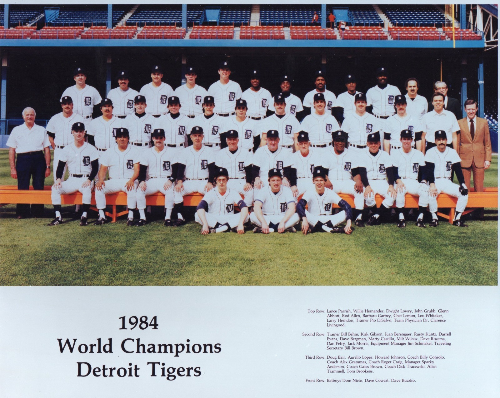1984 DETROIT TIGERS TEAM  CUSTOM 4X6 PHOTO POSTCARD