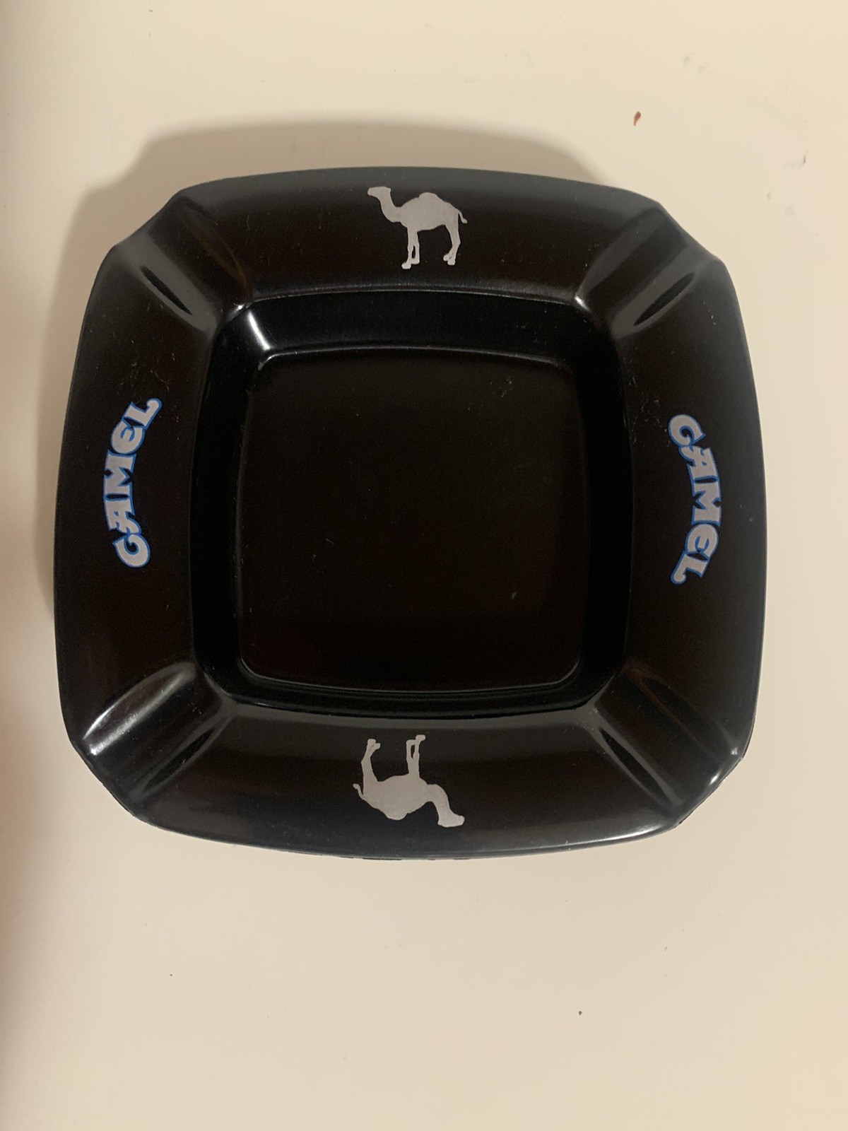 Vintage Black Square Camel Cigarettes Ashtray NEW Hard Plastic